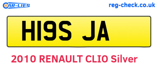 H19SJA are the vehicle registration plates.