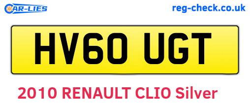 HV60UGT are the vehicle registration plates.