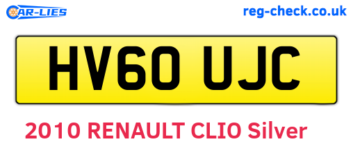 HV60UJC are the vehicle registration plates.