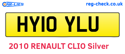 HY10YLU are the vehicle registration plates.