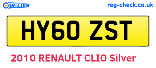 HY60ZST are the vehicle registration plates.