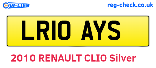 LR10AYS are the vehicle registration plates.