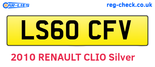 LS60CFV are the vehicle registration plates.