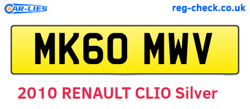 MK60MWV are the vehicle registration plates.