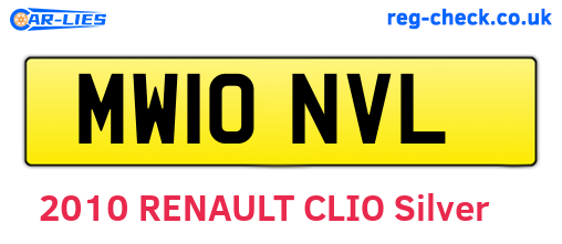 MW10NVL are the vehicle registration plates.