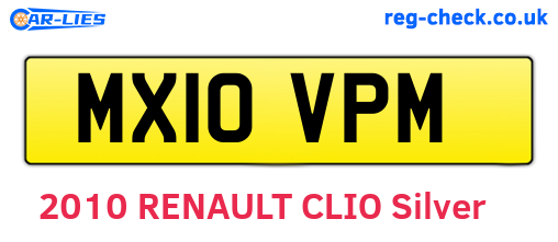 MX10VPM are the vehicle registration plates.