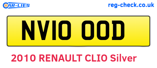 NV10OOD are the vehicle registration plates.