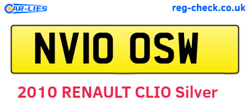 NV10OSW are the vehicle registration plates.