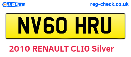 NV60HRU are the vehicle registration plates.