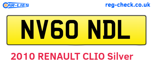 NV60NDL are the vehicle registration plates.