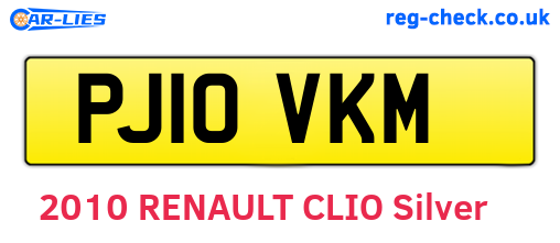 PJ10VKM are the vehicle registration plates.