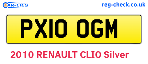 PX10OGM are the vehicle registration plates.