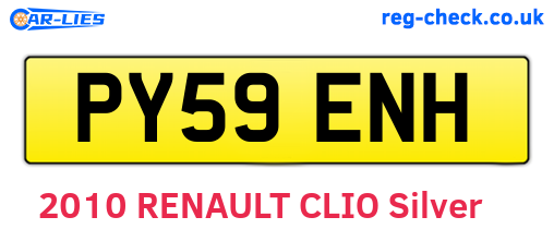 PY59ENH are the vehicle registration plates.