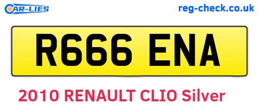 R666ENA are the vehicle registration plates.