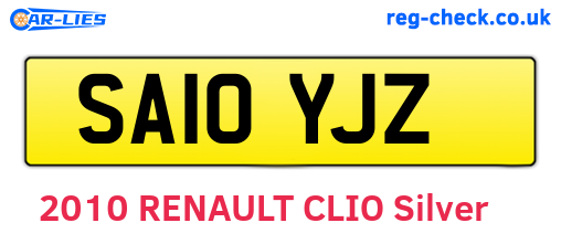 SA10YJZ are the vehicle registration plates.