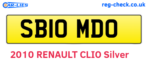 SB10MDO are the vehicle registration plates.