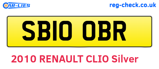 SB10OBR are the vehicle registration plates.