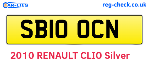 SB10OCN are the vehicle registration plates.