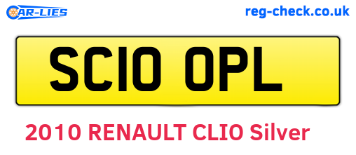 SC10OPL are the vehicle registration plates.