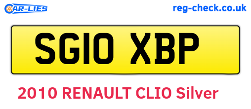 SG10XBP are the vehicle registration plates.