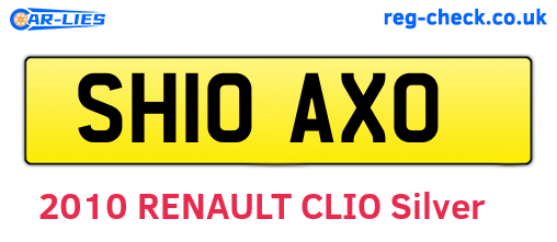 SH10AXO are the vehicle registration plates.