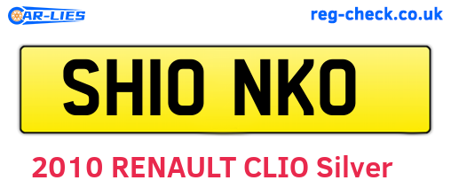 SH10NKO are the vehicle registration plates.