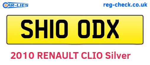 SH10ODX are the vehicle registration plates.