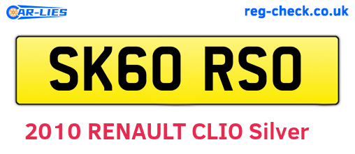 SK60RSO are the vehicle registration plates.