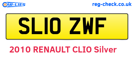SL10ZWF are the vehicle registration plates.