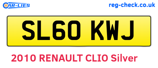 SL60KWJ are the vehicle registration plates.