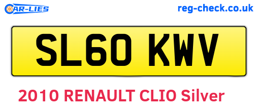 SL60KWV are the vehicle registration plates.
