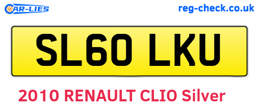 SL60LKU are the vehicle registration plates.