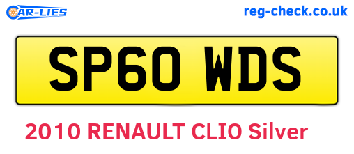 SP60WDS are the vehicle registration plates.