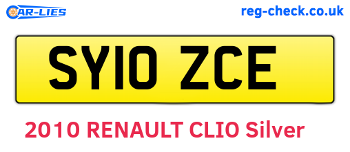 SY10ZCE are the vehicle registration plates.