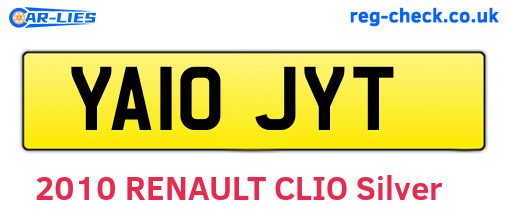 YA10JYT are the vehicle registration plates.