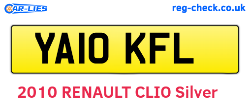 YA10KFL are the vehicle registration plates.