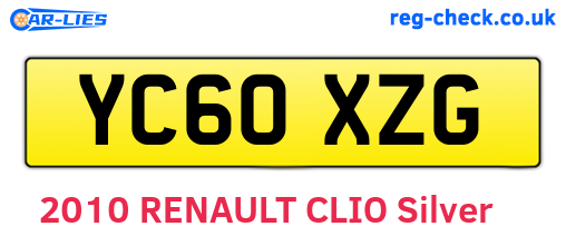 YC60XZG are the vehicle registration plates.