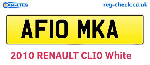 AF10MKA are the vehicle registration plates.