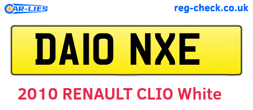 DA10NXE are the vehicle registration plates.