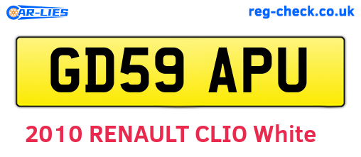 GD59APU are the vehicle registration plates.