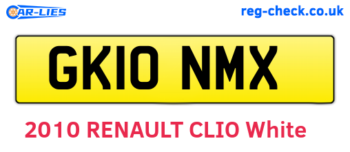 GK10NMX are the vehicle registration plates.
