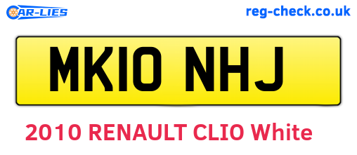 MK10NHJ are the vehicle registration plates.