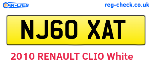 NJ60XAT are the vehicle registration plates.
