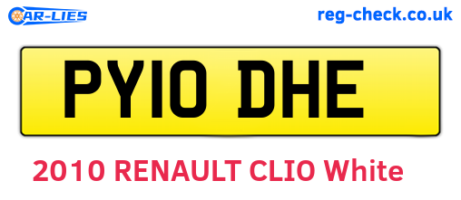 PY10DHE are the vehicle registration plates.
