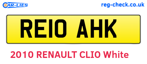 RE10AHK are the vehicle registration plates.