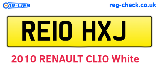 RE10HXJ are the vehicle registration plates.