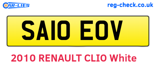 SA10EOV are the vehicle registration plates.