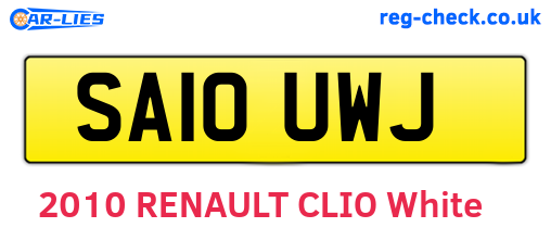 SA10UWJ are the vehicle registration plates.