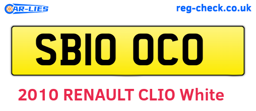 SB10OCO are the vehicle registration plates.