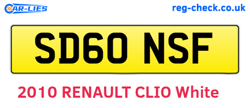 SD60NSF are the vehicle registration plates.